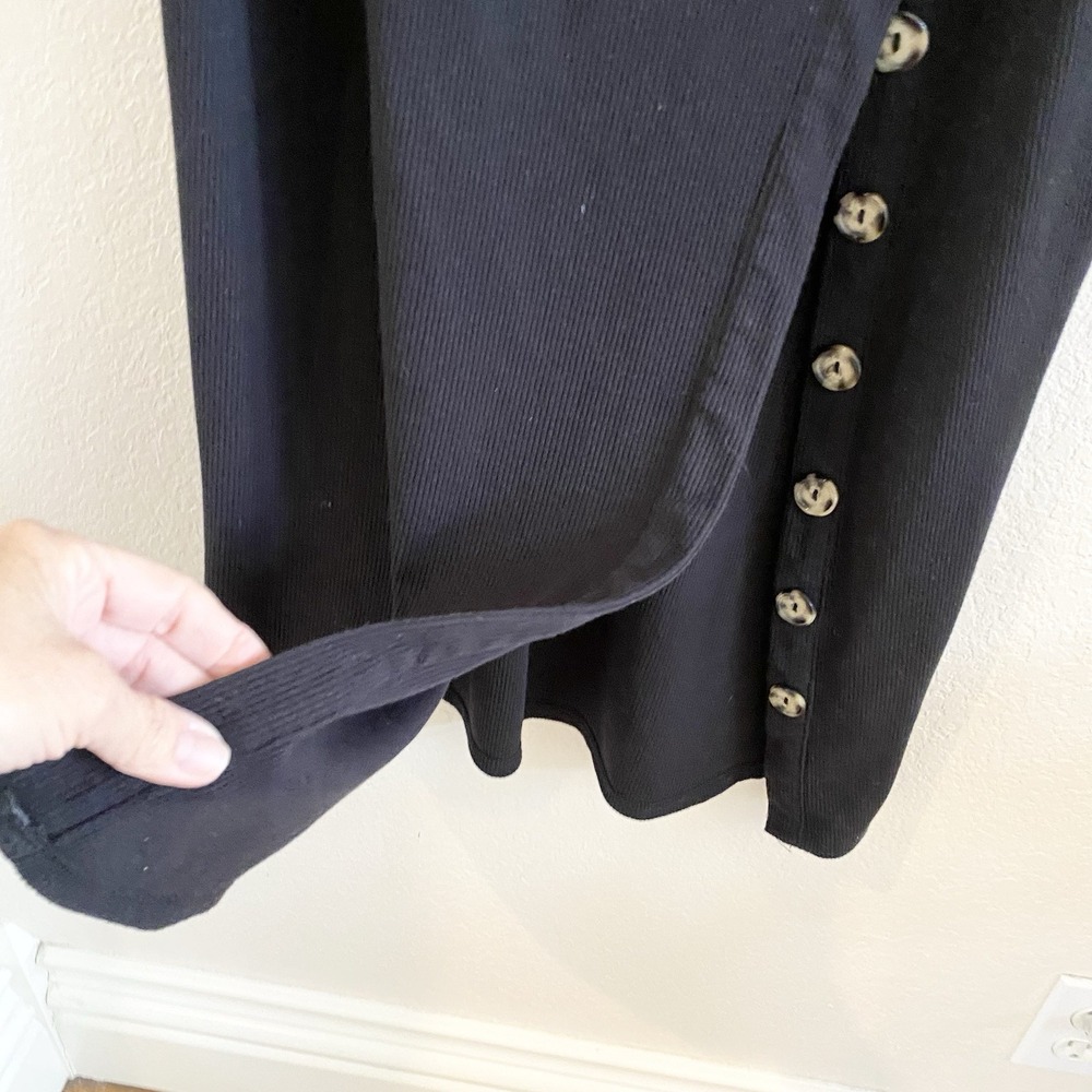 Lulus Dress Black Open Front Button Up Stretch Sleeveless‎ Bodycon Midi  XL - Picture 7 of 10